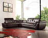 397 Italian Leather Sectional Chocolate Color in Left Hand Facing