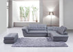 397 Italian Leather Sectional Grey Color in Right Hand Facing Chaise