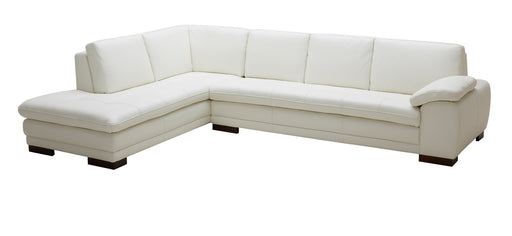625 Italian Leather Sectional White in Left Hand Facing