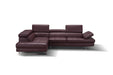 A761 Italian Leather Sectional Maroon In Left Hand Facing