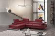 A761 Italian Leather Sectional Red In Left hand Facing