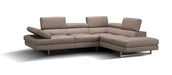 A761 Italian Leather Sectional Slate Peanut In Right Hand Facing
