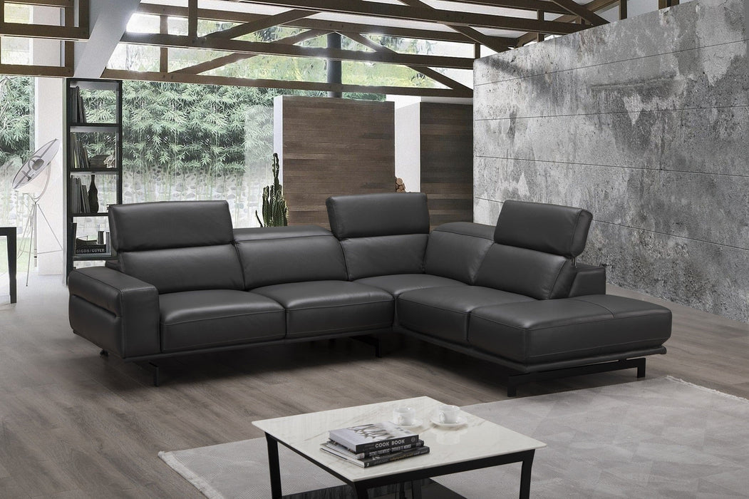Davenport Slate Grey Sectional in Right Facing