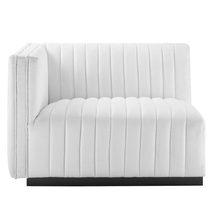 Conjure Channel Tufted Upholstered Fabric Left-Arm Chair