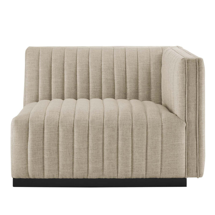 Conjure Channel Tufted Upholstered Fabric Right-Arm Chair