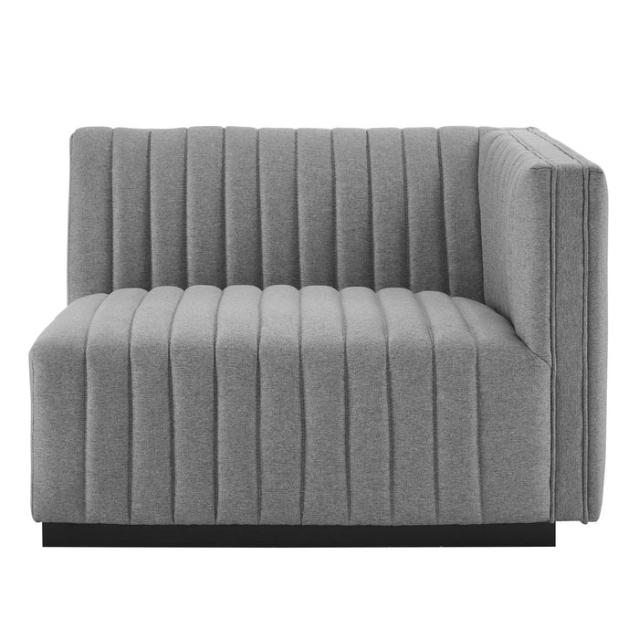 Conjure Channel Tufted Upholstered Fabric Right-Arm Chair