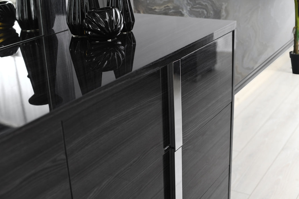 Giulia Night Stand Left Facing in Glossy Gray