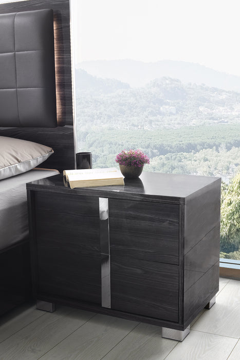 Giulia Night Stand Left Facing in Glossy Gray