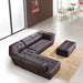 397 Italian Leather Sectional Chocolate Color in Left Hand Facing