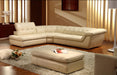 397 Italian Leather Sectional Beige Color In Left Hand Facing