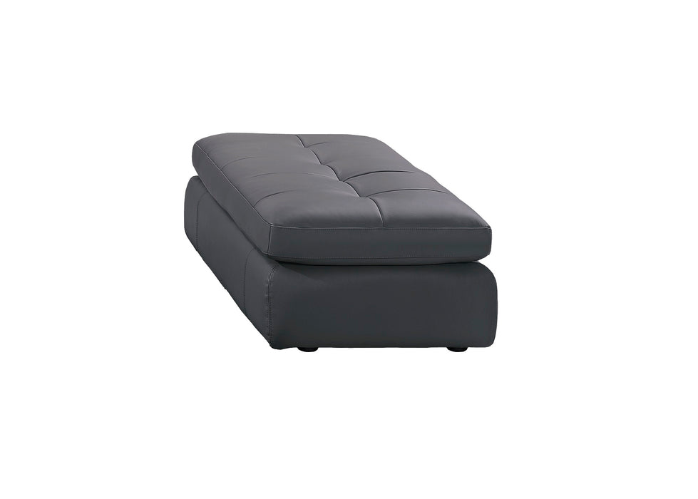 397 Italian Leather Ottoman in Grey Color