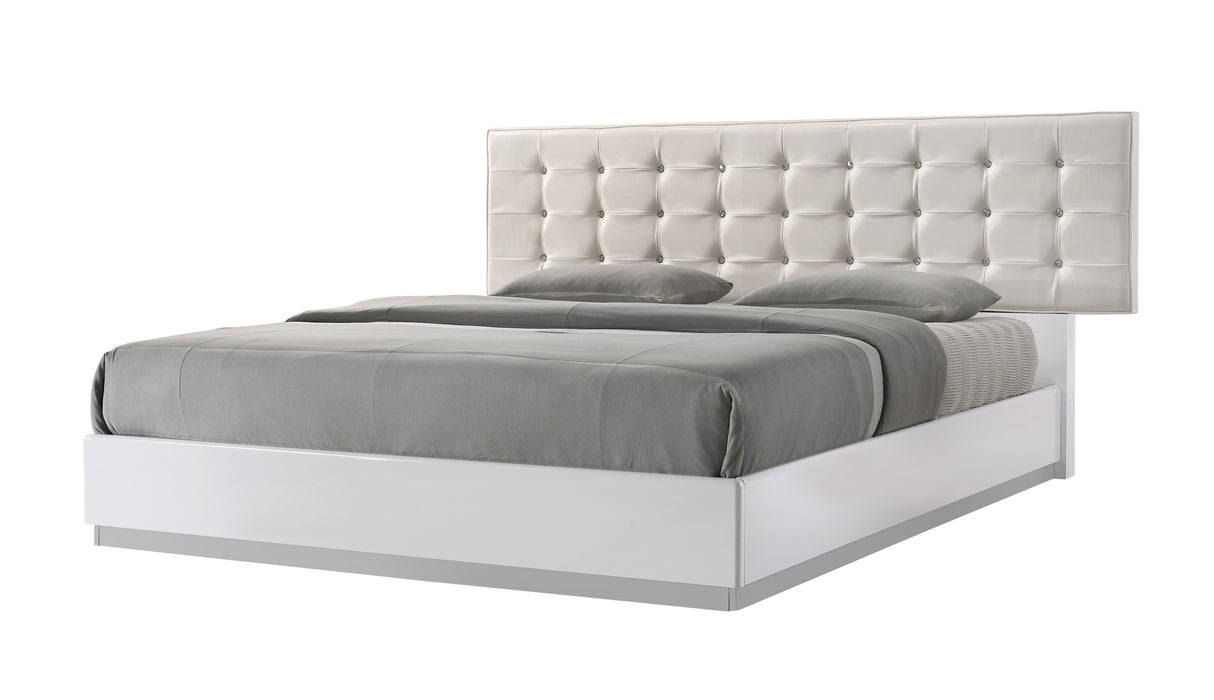 Milan Queen Size Bed in White