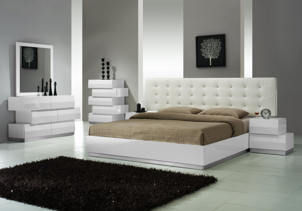Milan King Size Bed in White