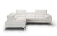 Nila Premium Leather Sectional In Left Facing Chaise