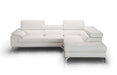 Nila Premium Leather Sectional In Right Facing Chaise