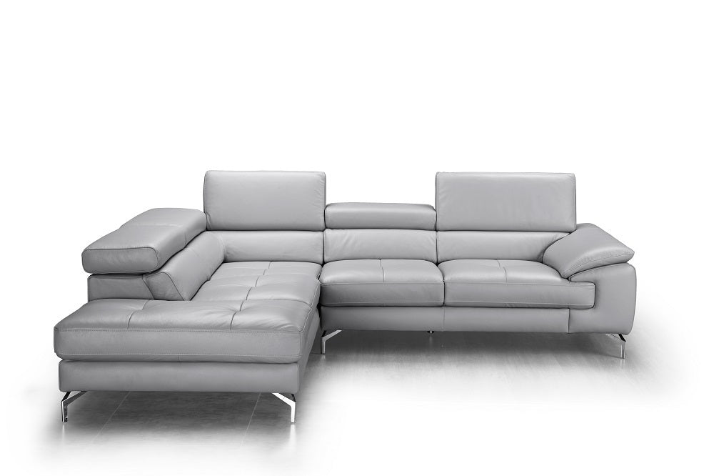 Olivia Premium Leather Sectional In Left Facing Chaise